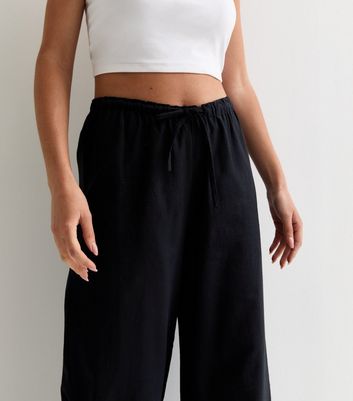 Black High Waist Wide Leg Trousers New Look