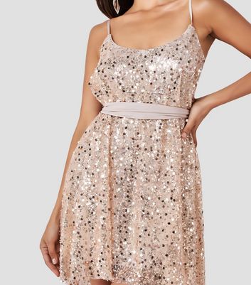 Goddiva rose store gold sequin dress