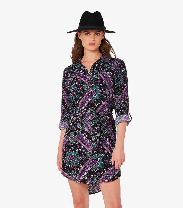 scarf print shirt womens