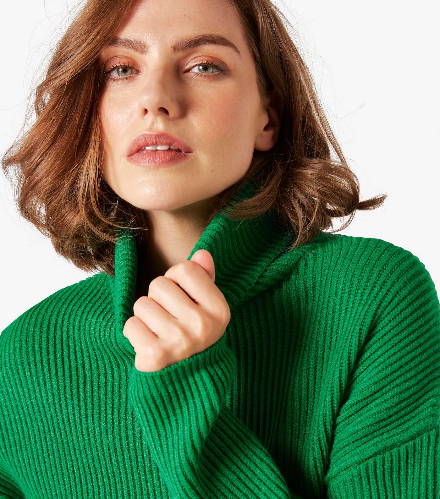 Apricot Green Ribbed Cropped Jumper Image 4