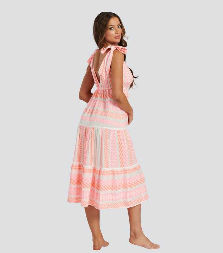 blue dress for baby girl Bohemian Pink Jacquard Maxi Dress – South Beach