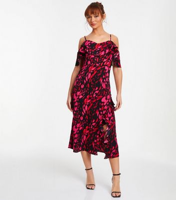 Quiz red frill dress hotsell