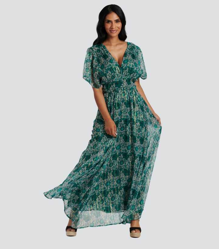 South Beach Green Chiffon Maxi Dress