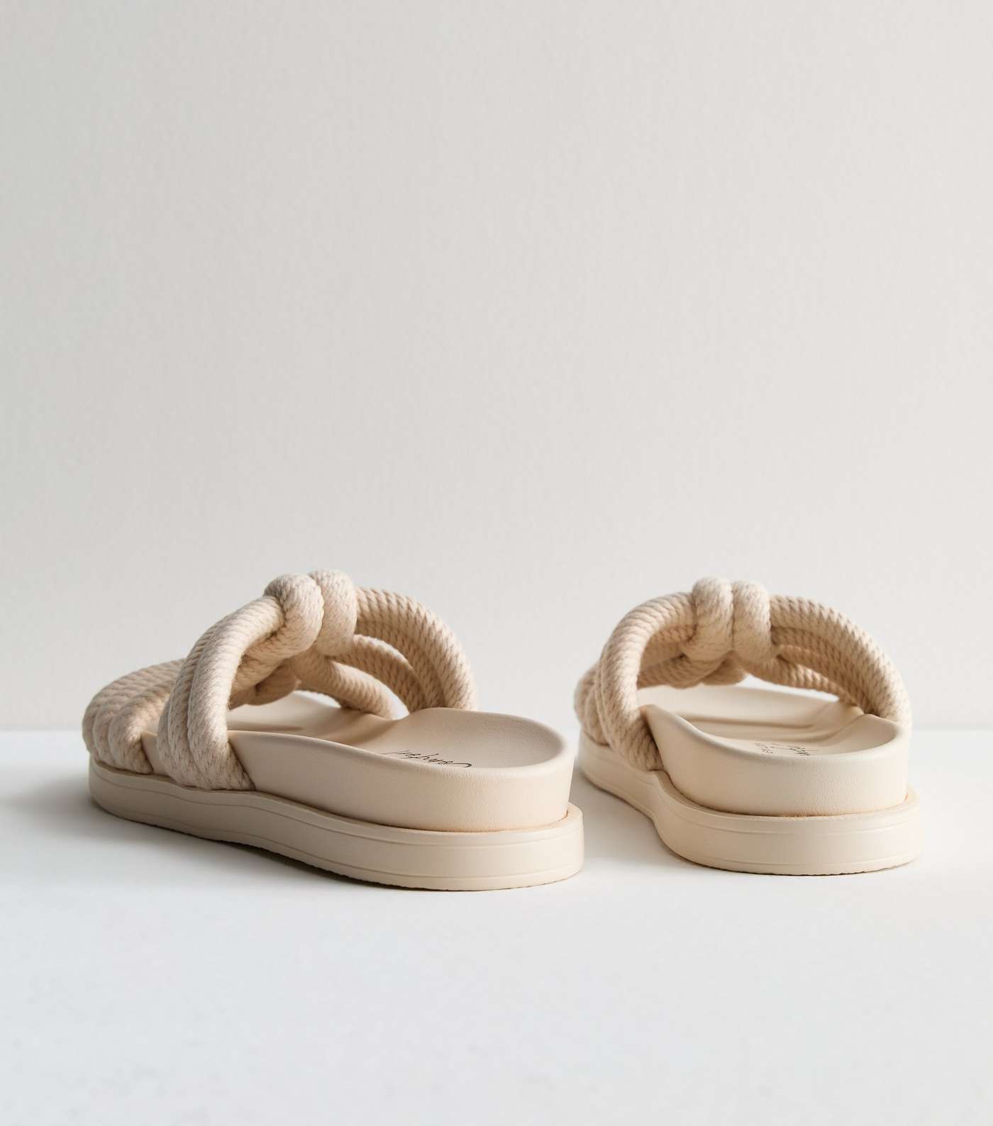 Cream Rope Knot Chunky Sandals Image 3