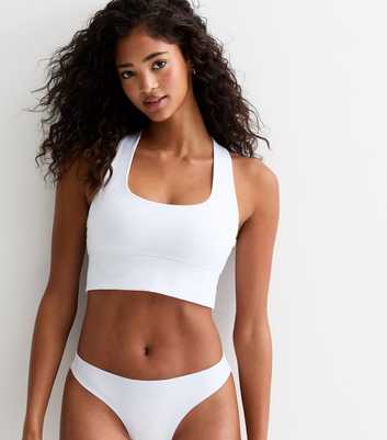 White Cross Back Crop Bralette