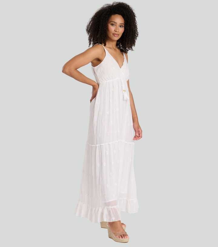 chinese dress ladies Summer Affair White Bardot Broderie Anglaise Maxi Dress main image 0