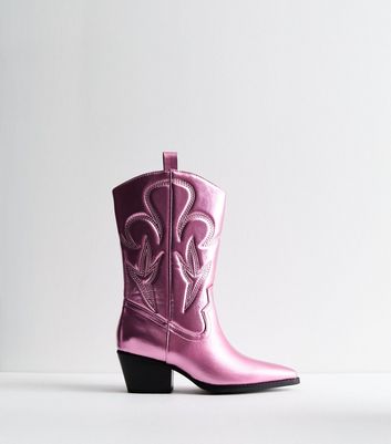 Pink boots new look best sale