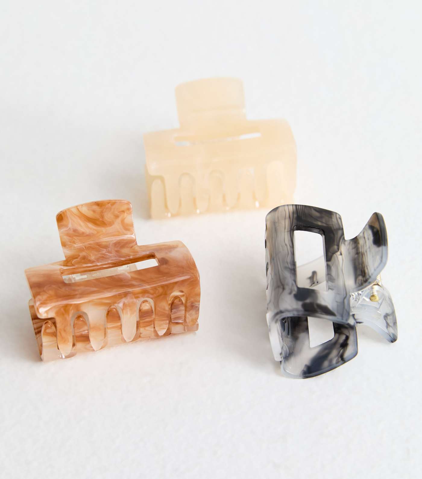 3 Pack Resin Rectangle Hair Claw Clips Image 2