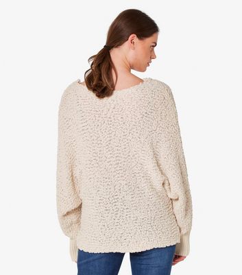 Apricot Stone Popcorn Knit Slash Neck Jumper New Look