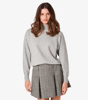 Apricot Grey  Knitted Oversized Jumper