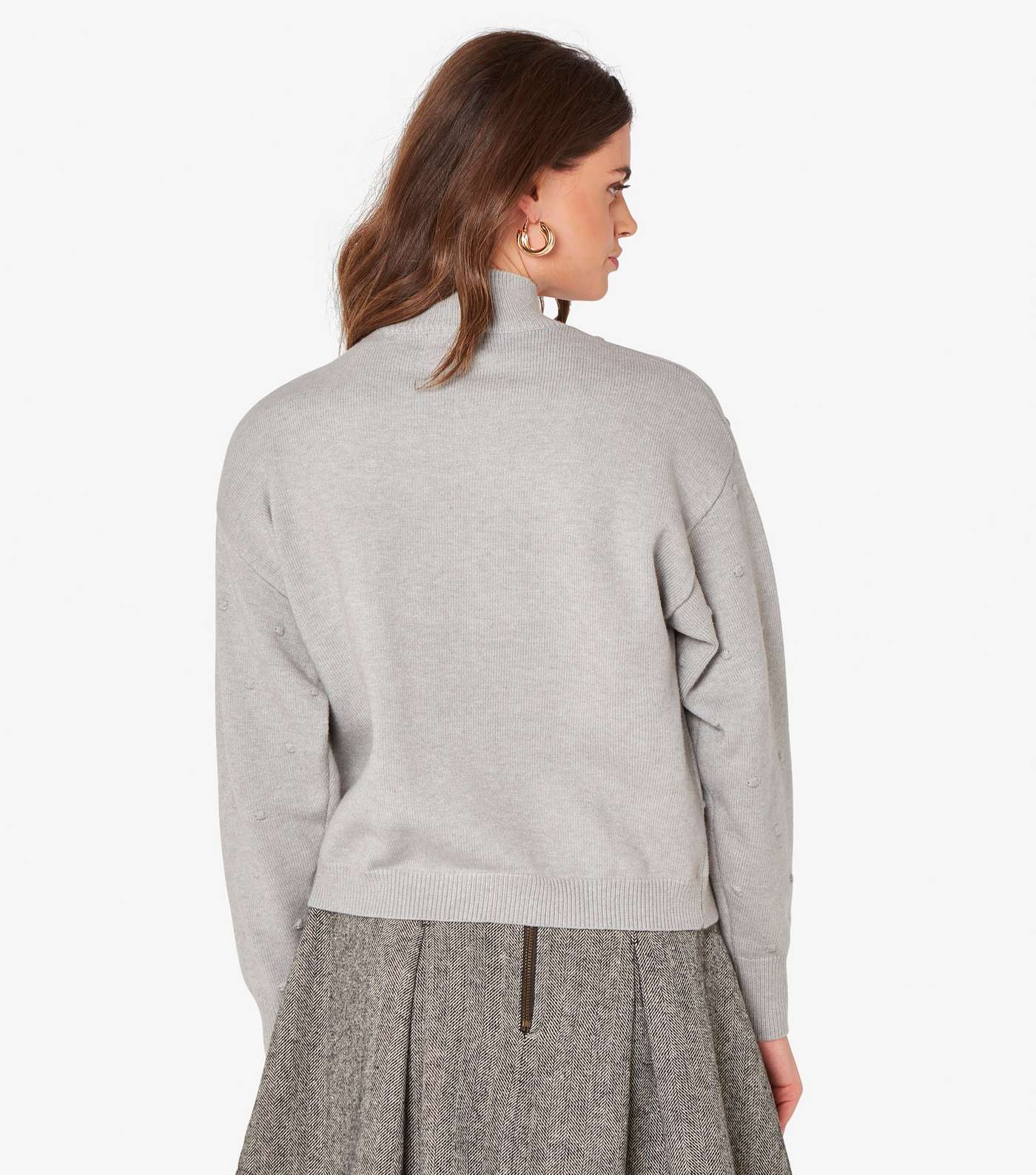 Apricot Grey  Knitted Oversized Jumper Image 3