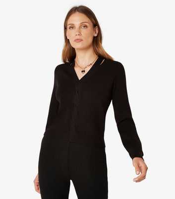 Apricot Black Cut Out Ribbed Jumper
