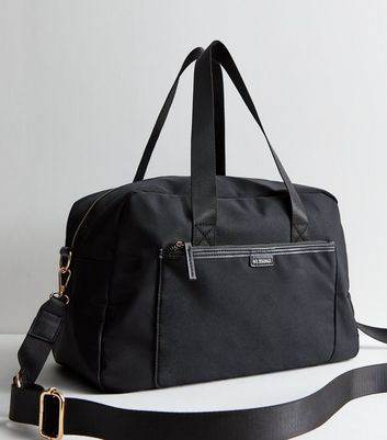 Black Multi Compartment Weekend Bag New Look