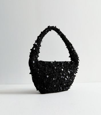 Black sequin handbag online