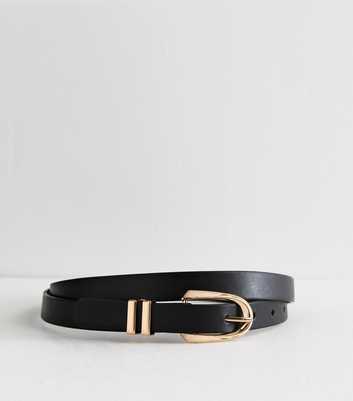 Curves Black Slim Leather-Look Belt 