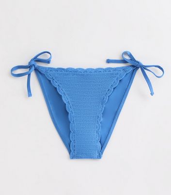 Blue Crochet Side-Tie Bikini Bottoms New Look