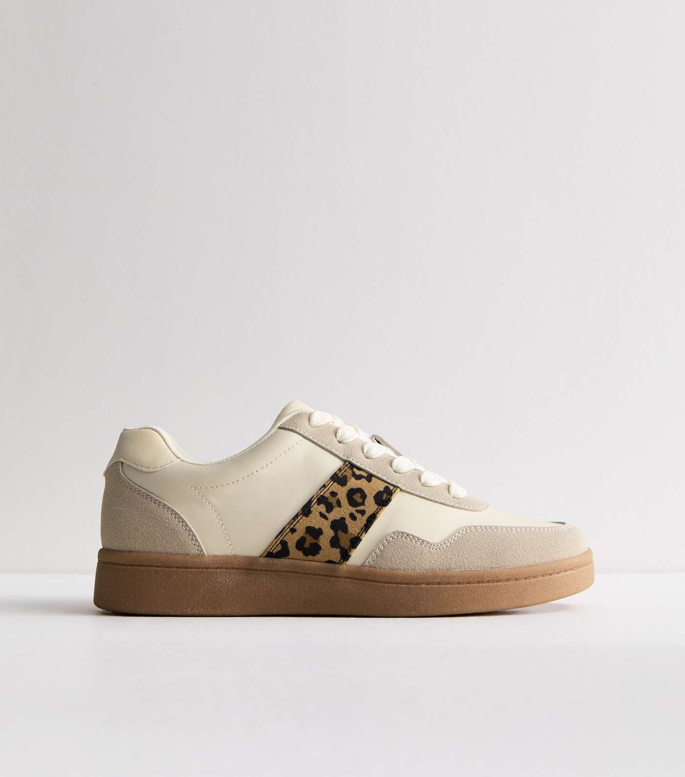 Off White Leopard Print Trim Chunky Trainers Image 5