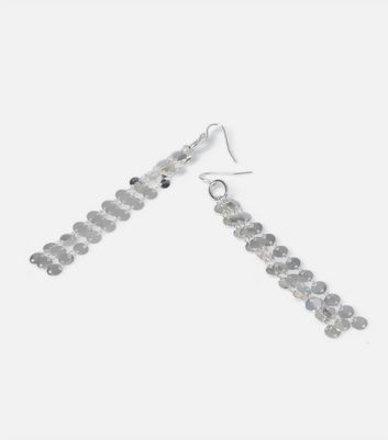 Muse Silver Circle Chain Drop Earrings New Look