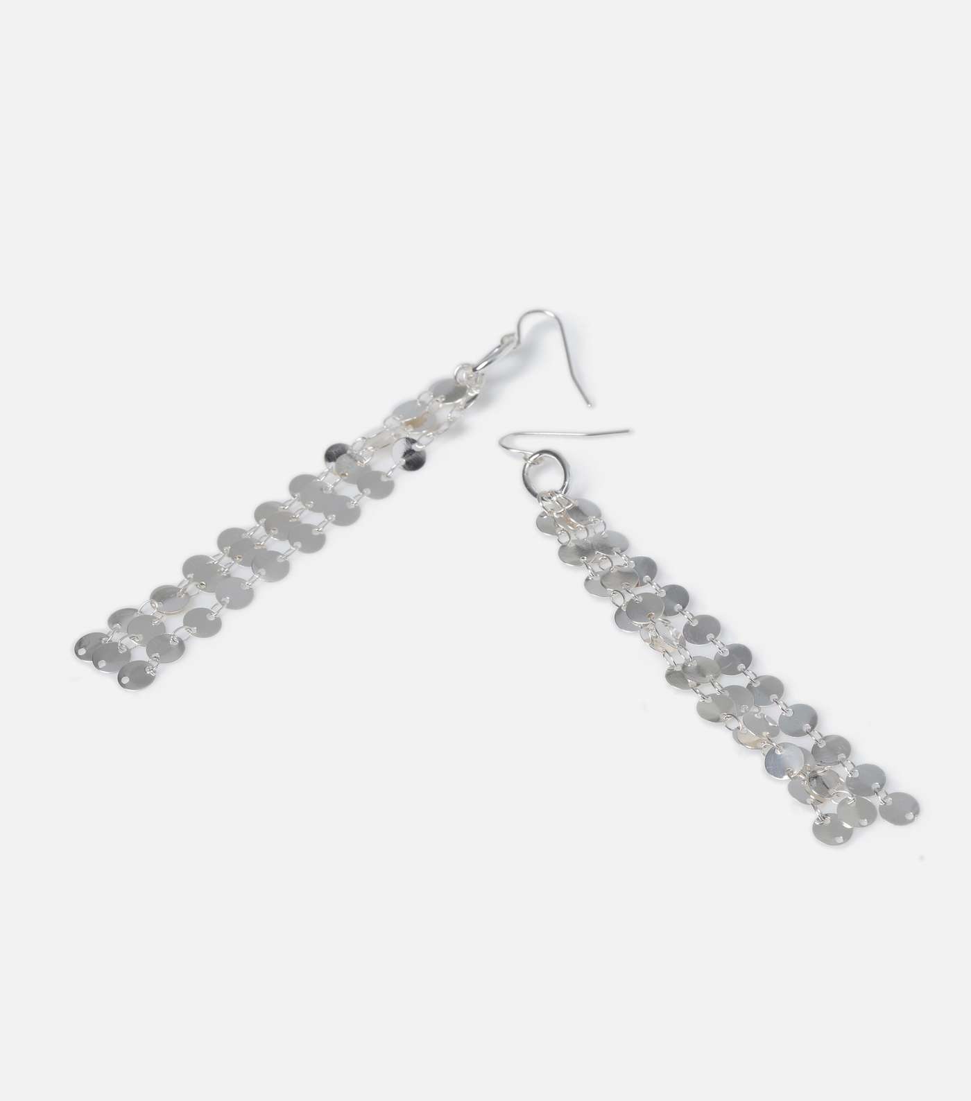 Muse Silver Circle Chain Drop Earrings Image 2