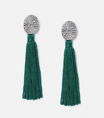 Hunter green sale tassel earrings