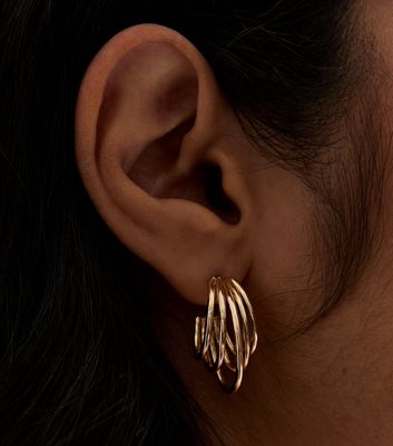 Gold Multi Oval Hoop Earrings New Look