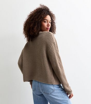 Brown Chunky Knit Open Cardigan New Look