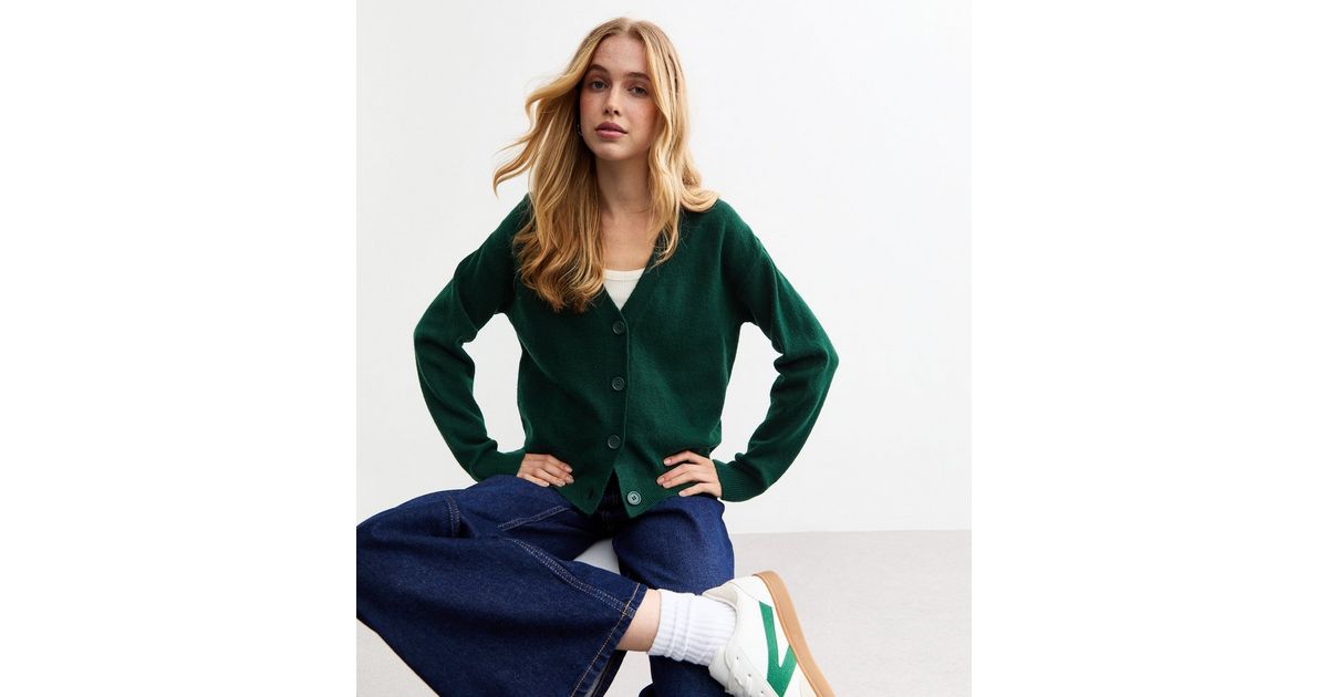 Green Button Cardigan Sweater main image 0