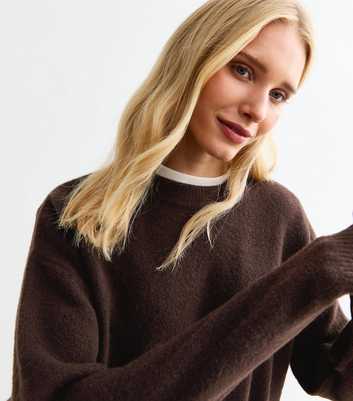 Brown Oversized Knitted Jumper