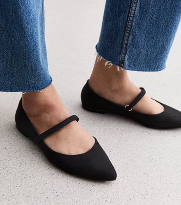 Black flat pumps best sale