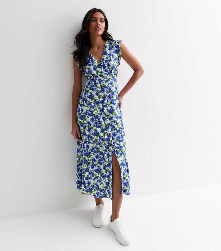 Solange Floral Front Button Midi Dress