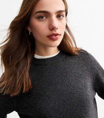 Dark Grey Crew Neck Knit Jumper