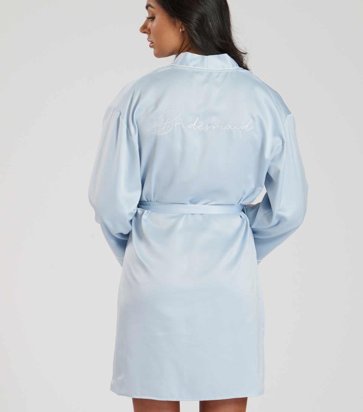 Women's Blue Bridesmaid Satin Robe Loungeable New Look