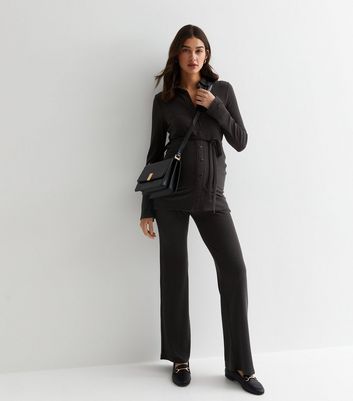 New Look Maternity MATERNITY COATED OVER BUMP LIFT & SHAPE EMILEE - Trousers  - black - Zalando.de