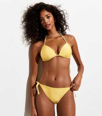 Yellow Tie Bikini Bottoms