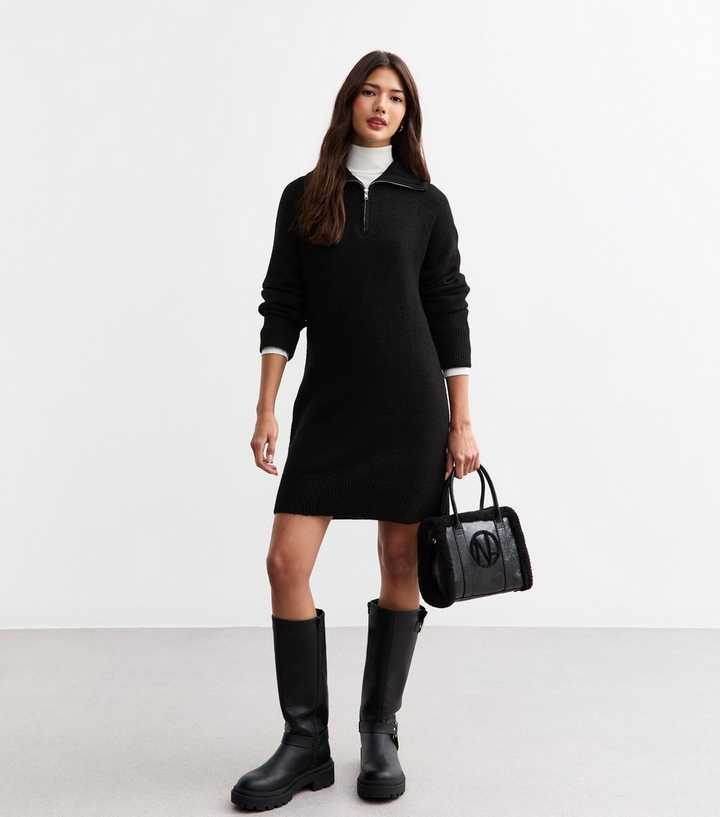 black knitted jumper dress Classic High-Waist DPYP Dress Pant Yoga Pants