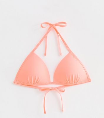 Light Pink Moulded-Cup Triangle Bikini Top New Look