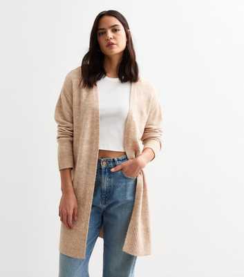 Camel Soft Knit Long Cardigan 