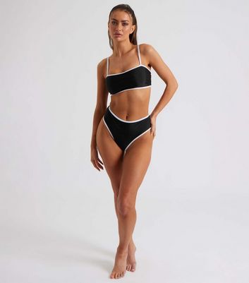 Urban Bliss Black Contrast Trim Bikini Top New Look