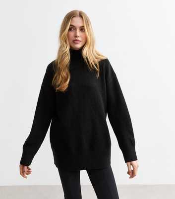 Black High Neck Knitted Jumper