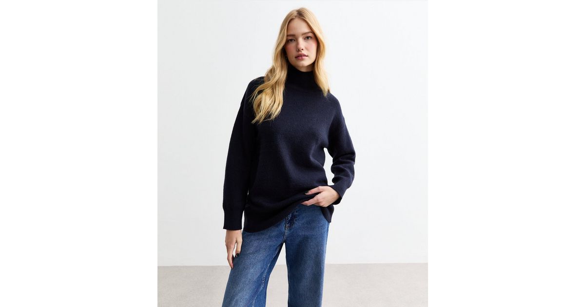 Boatneck Knit Jumper - Navy