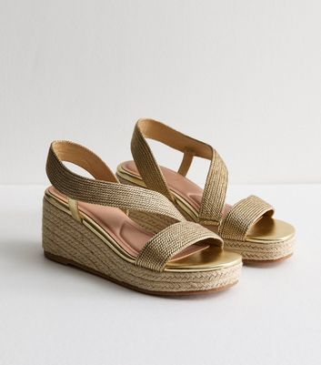 Gold slingback sandals best sale