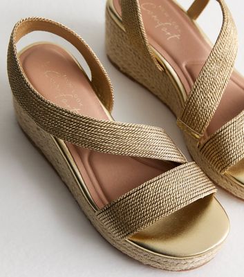 Gold slingback sandals best sale