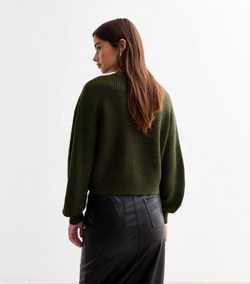 Khaki Textured Knit Jumper New Look