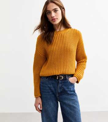 Mustard Moss Stitch Jumper