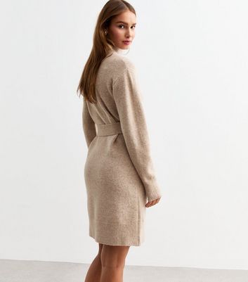 Trois Logo Knit Mini Dress 【beige M】