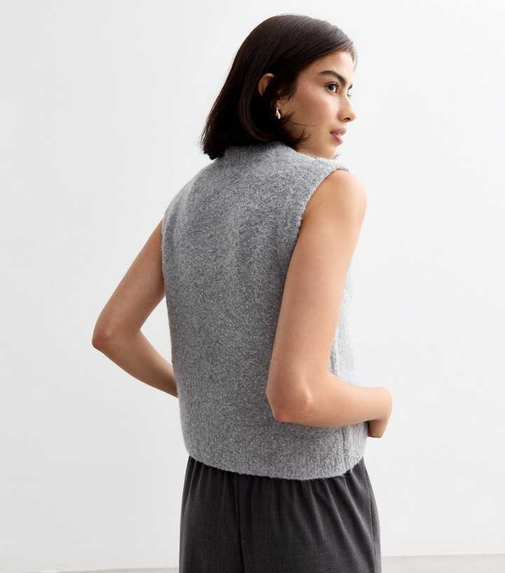 New Look Shirt Jumper Dresses Knit Vest Grey Jumper Shirt Dress