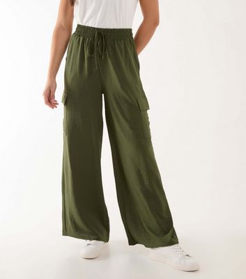 Blue Vanilla Khaki Wide Leg Cargo Trousers New Look