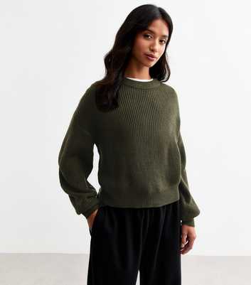 Petite Khaki Textured Knit Jumper 