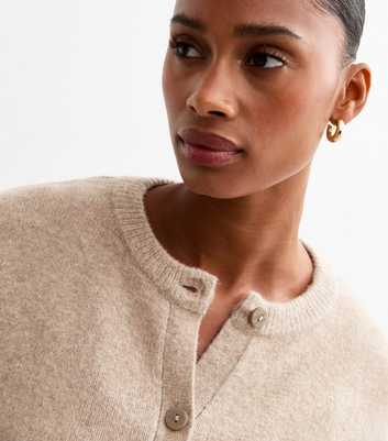 Mink Soft Knit Crew Neck Cardigan