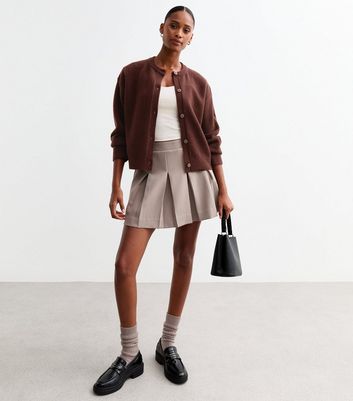 Burgundy skirt gray cardigan best sale